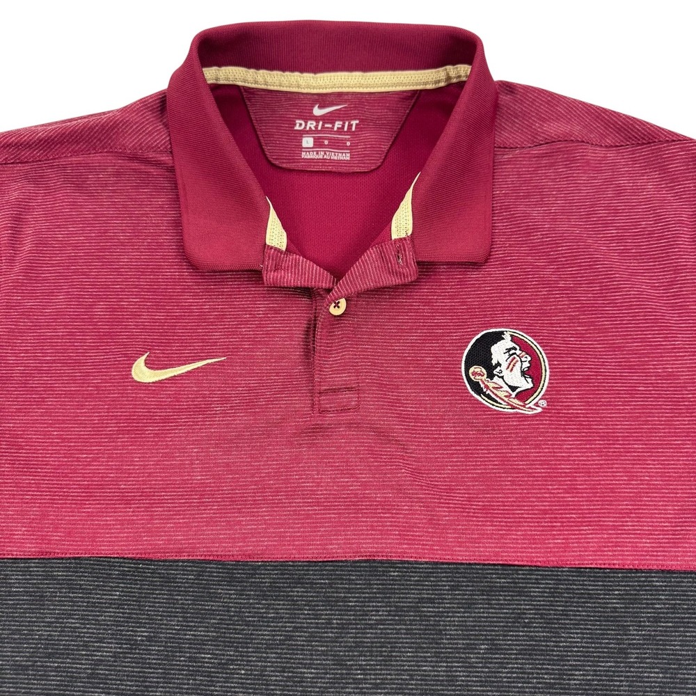 Florida State Seminoles Polo Shirt Mens Large NCAA Football Nike Dri Fit OnField